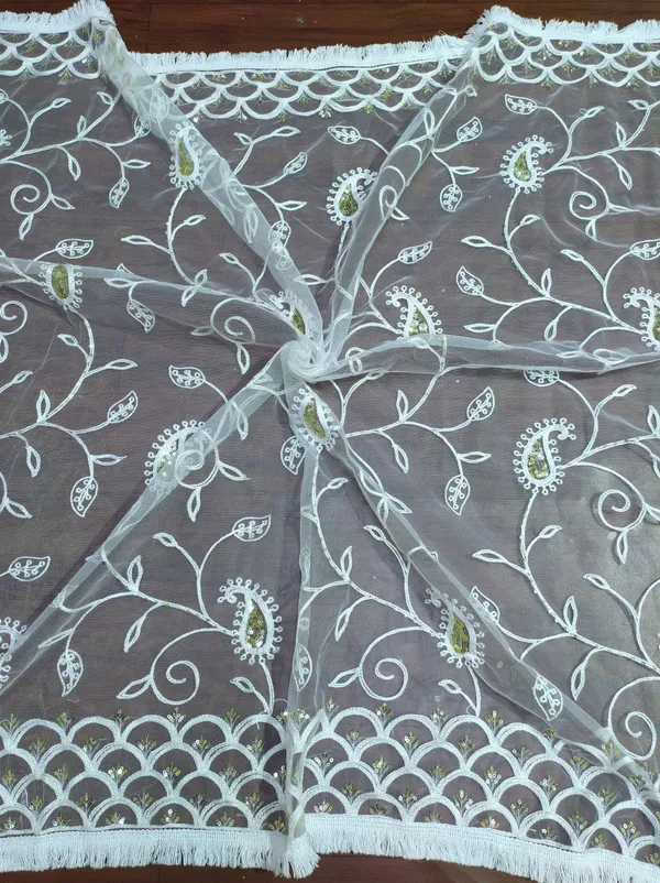 White_Net_Embroidered_Dupatta_For_Women