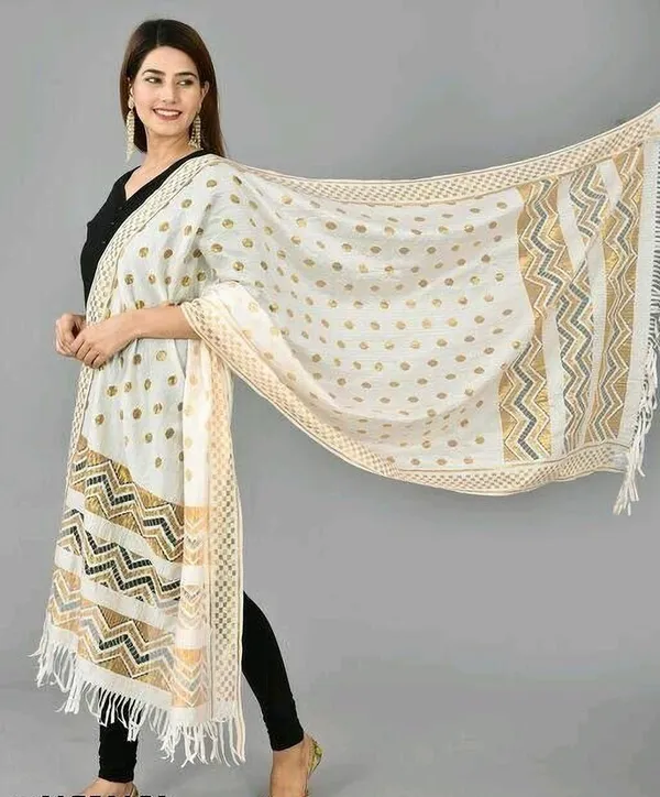 Off_White_Jacquard_Poly_Cotton_Self_Design_Dupatta_For_Women