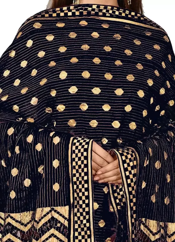 Black_Silk_Blend_Self_Design_Dupatta_For_Women