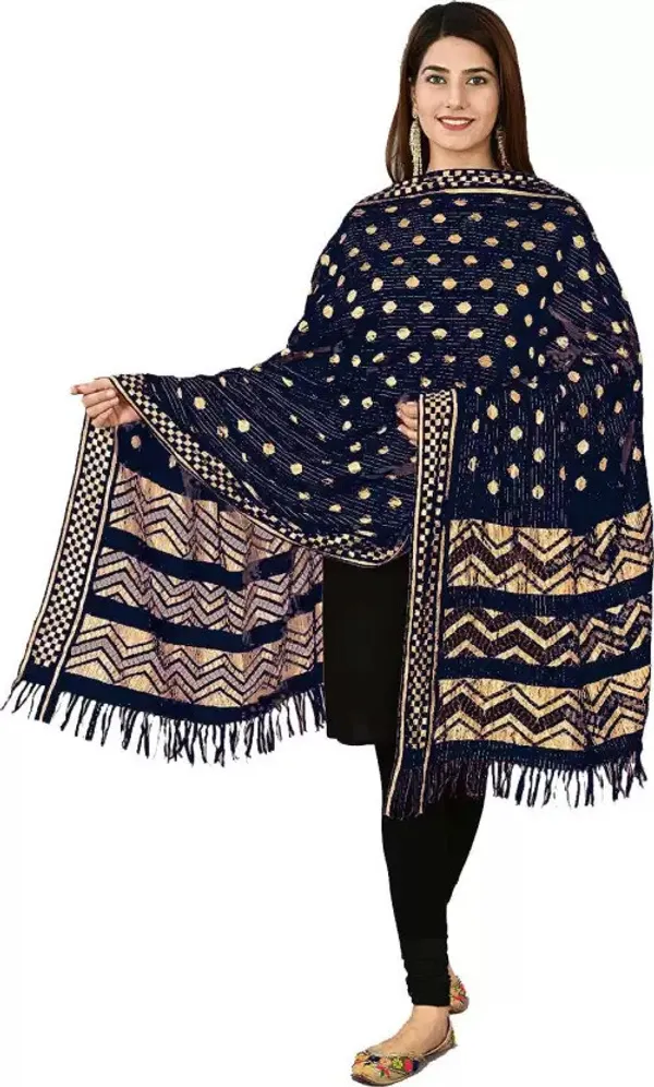 Black_Silk_Blend_Self_Design_Dupatta_For_Women
