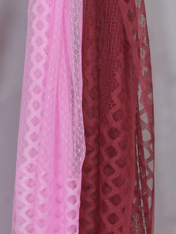Multicolor_Net_Self_Design_Dupatta_For_Women_(Pack_Of_2)