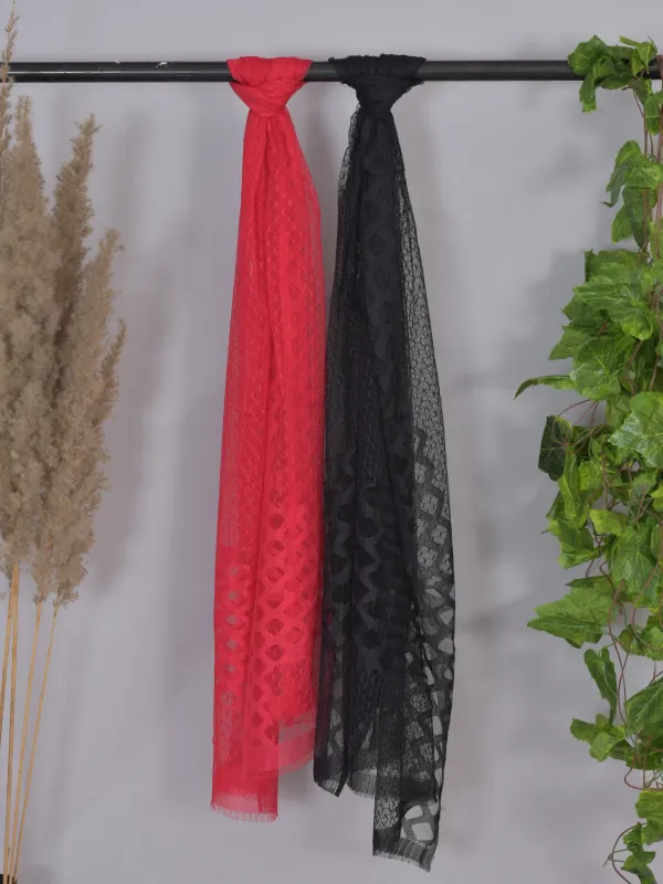 Multicolor_Net_Self_Design_Dupatta_For_Women_(Pack_Of_2)