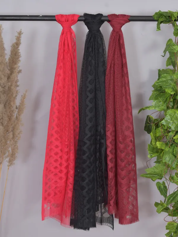 Multicolor_Net_Self_Design_Dupatta_For_Women_(Pack_Of_3)