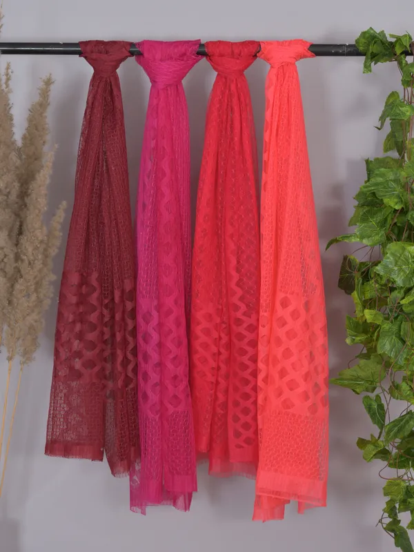 Multicolor_Net_Self_Design_Dupatta_For_Women_(Pack_Of_4)