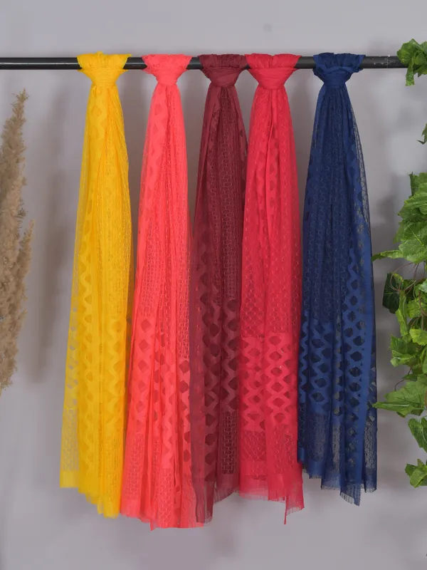 Multicolor_Net_Self_Design_Dupatta_For_Women_(Pack_Of_5)