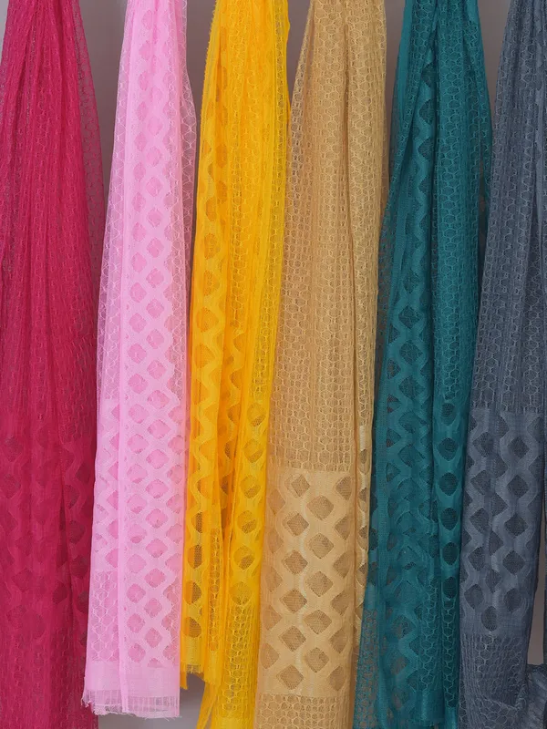 Multicolor_Net_Self_Design_Dupatta_For_Women_(Pack_Of_6)