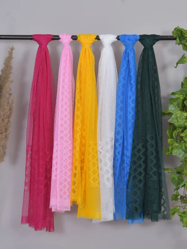 Multicolor_Net_Self_Design_Dupatta_For_Women_(Pack_Of_6)