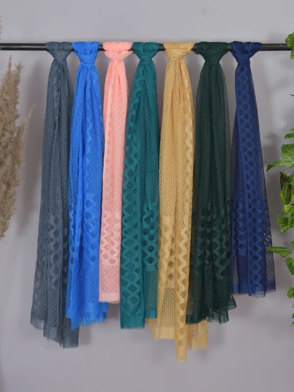 Multicolor_Net_Self_Design_Dupatta_For_Women_(Pack_Of_7)