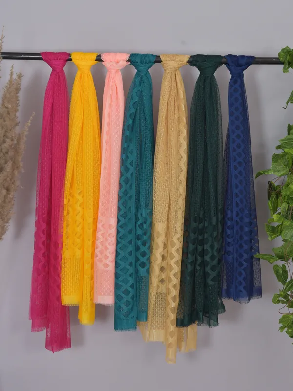 Multicolor_Net_Self_Design_Dupatta_For_Women_(Pack_Of_7)