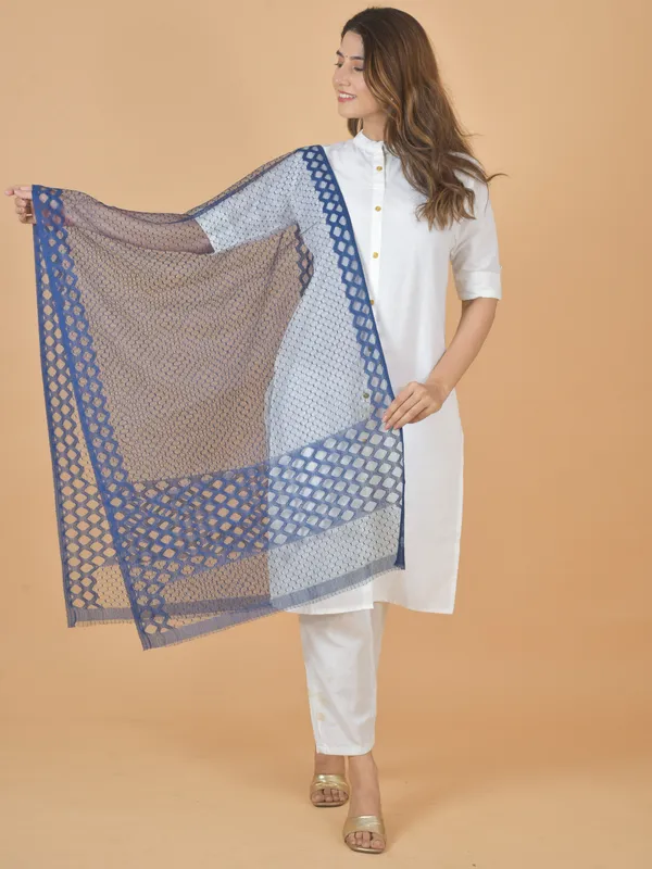 Dark_Blue_Net_Self_Design_Dupatta_For_Women