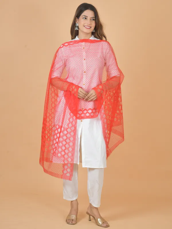 Red_Net_Self_Design_Dupatta_For_Women