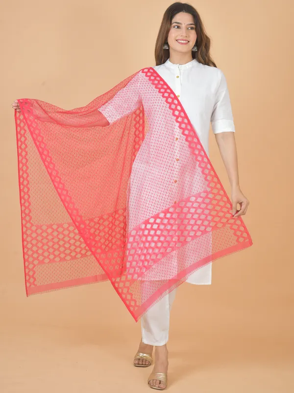 Red_Net_Self_Design_Dupatta_For_Women