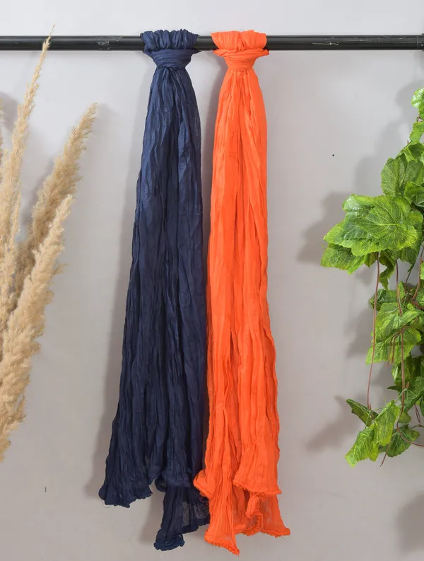 Blue_And_Orange_Pure_Cotton_Solid_Dupatta_For_Women_(Pack_Of_2)