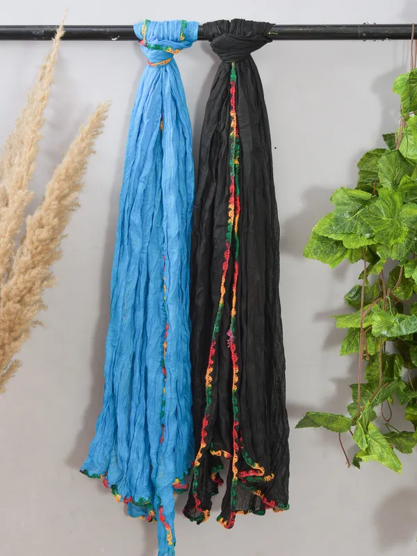 Multicolor_Pure_Cotton_Solid_Dupatta_For_Women_(Pack_Of_2)