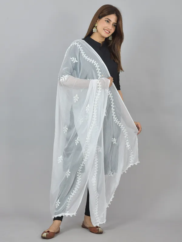 White_Chiffon_Embroidered_Dupatta_For_Women