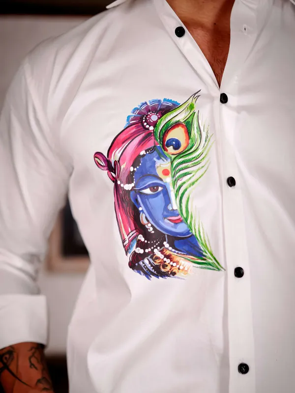White_Regular_Fit_Texture_New_Design_Shirt_For_Men