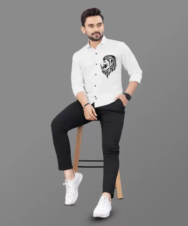 White_Regular_Fit_Texture_New_Design_Shirt_For_Men