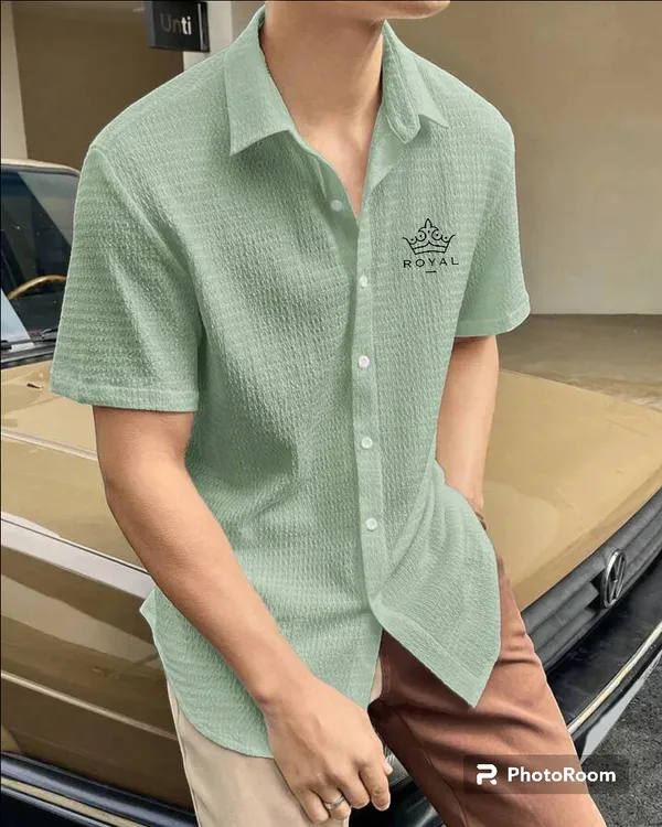 Green_Regular_Fit_Popcorn_New_Design_Shirt_For_Men