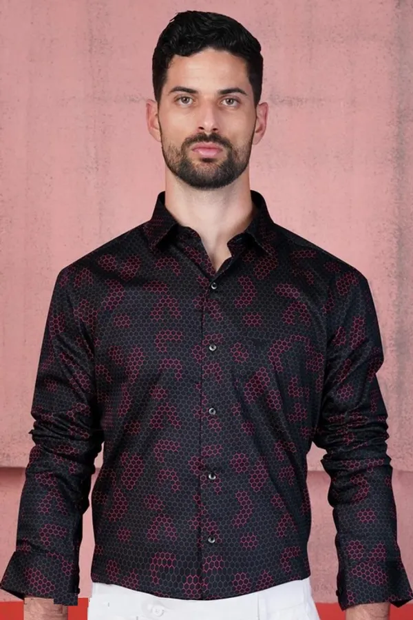 Black_Regular_Fit_Texture_New_Design_Shirt_For_Men