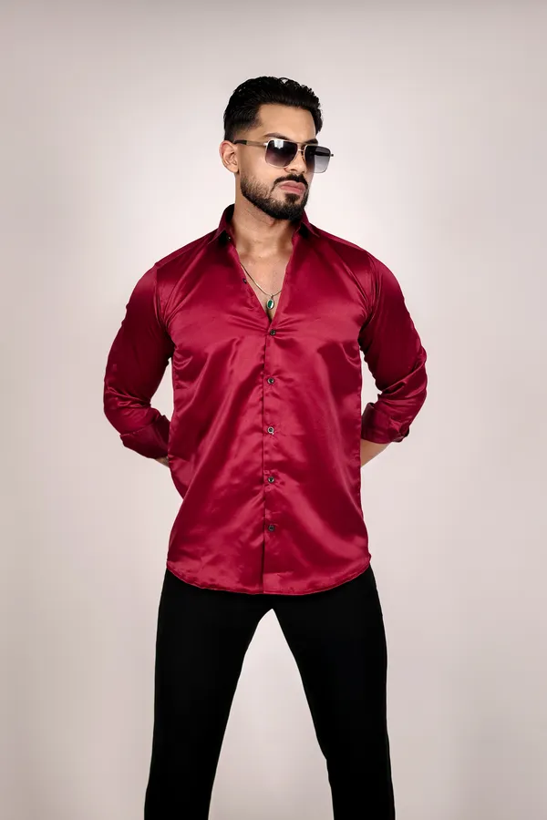 MEN'S_PLAIN_MAROON_SHIRT