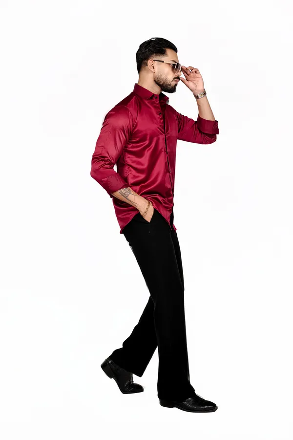 MEN'S_PLAIN_MAROON_SHIRT