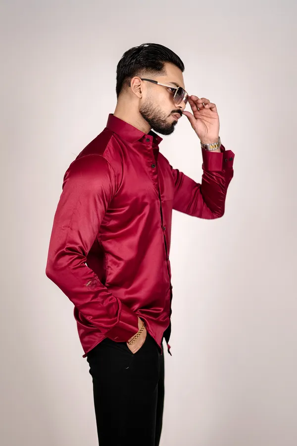 MEN'S_PLAIN_MAROON_SHIRT