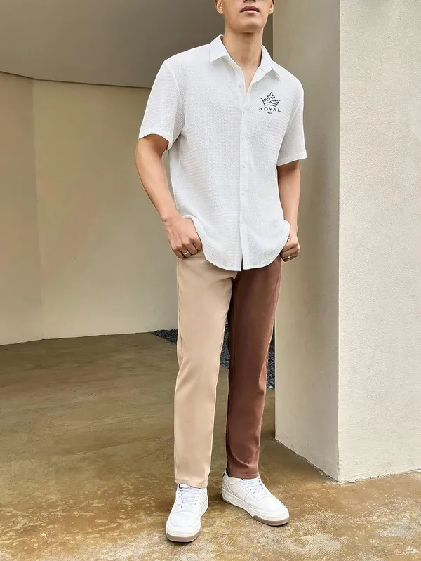 White_Regular_Fit_Popcorn_New_Design_Shirt_For_Men