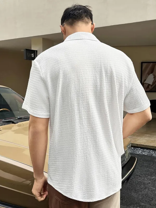 White_Regular_Fit_Popcorn_New_Design_Shirt_For_Men