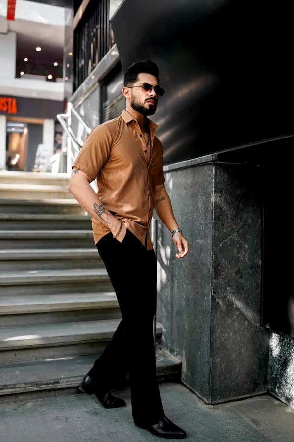 Brown_Regular_Fit_Texture_New_Design_Shirt_For_Men