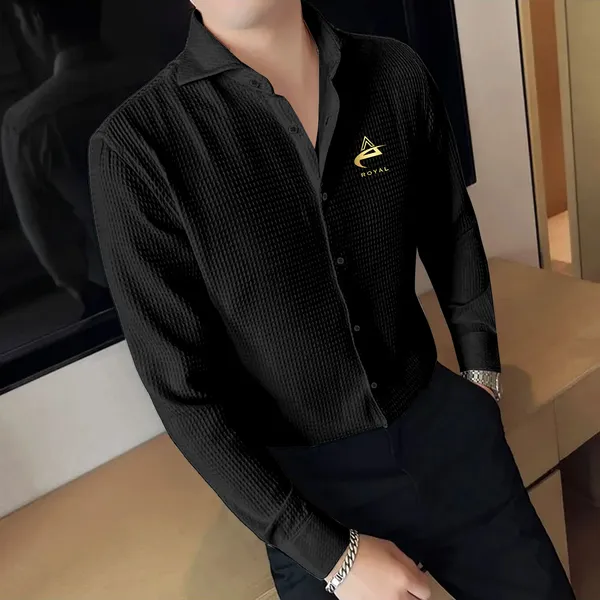 Black_Regular_Fit_Texture_New_Design_Shirt_For_Men