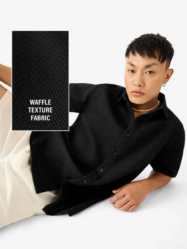 Black_Regular_Fit_Texture_New_Design_Shirt_For_Men