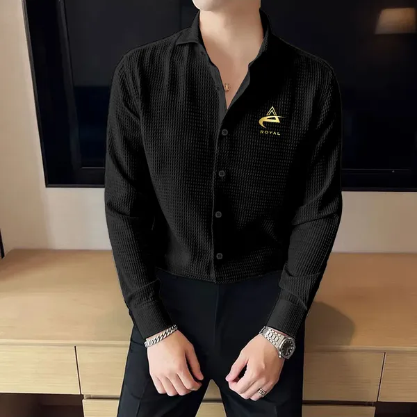 Black_Regular_Fit_Texture_New_Design_Shirt_For_Men