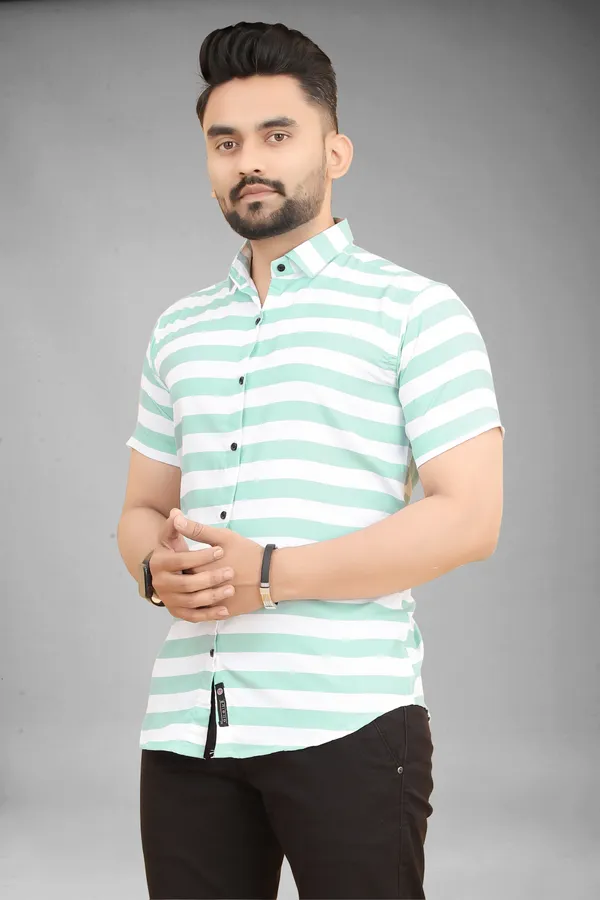 MEN’S_MINT_GREEN_&_WHITE_STRIPED_SLIM_FIT_CASUAL_SHIRT_(HALF_SLEEVE)