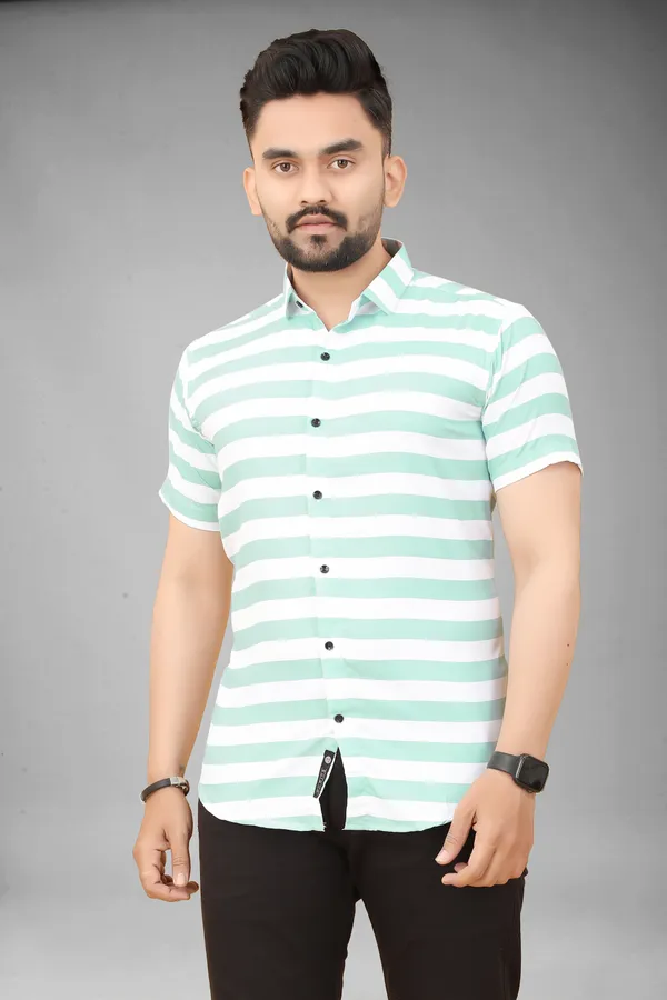 MEN’S_MINT_GREEN_&_WHITE_STRIPED_SLIM_FIT_CASUAL_SHIRT_(HALF_SLEEVE)