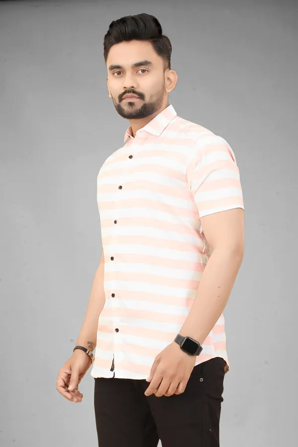 MEN’S_PEACH_&_WHITE_STRIPED_SHIRT