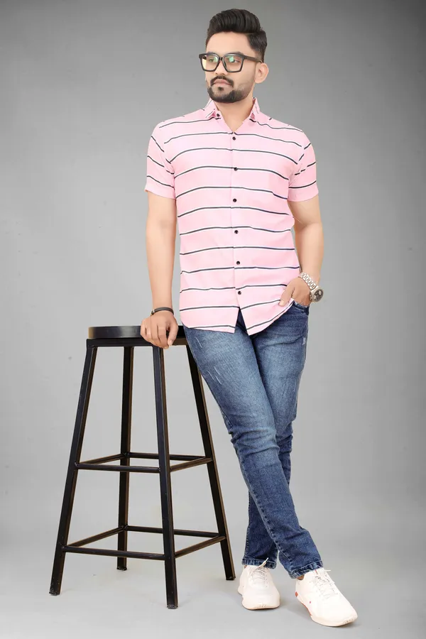 MEN’S_PINK_&_WHITE_STRIPED_SLIM_FIT_CASUAL_SHIRT