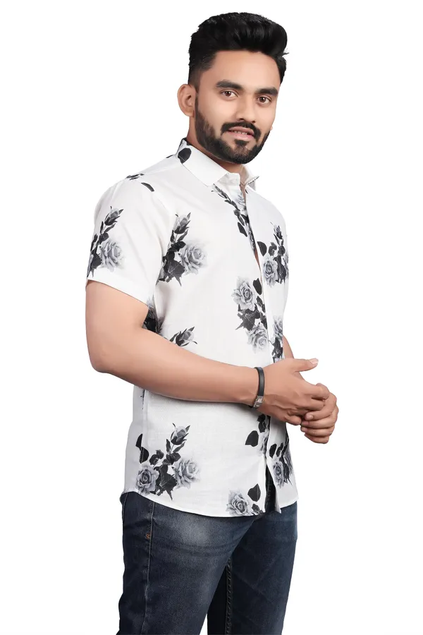 MEN’S_WHITE_&_GREY_ROSE_PRINT_SLIM_FIT_CASUAL_SHIRT