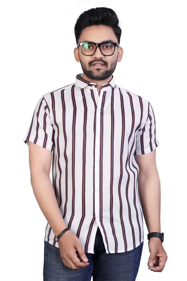 MEN’S_WHITE_&_MAROON_STRIPED_SLIM_FIT_CASUAL_SHIRT