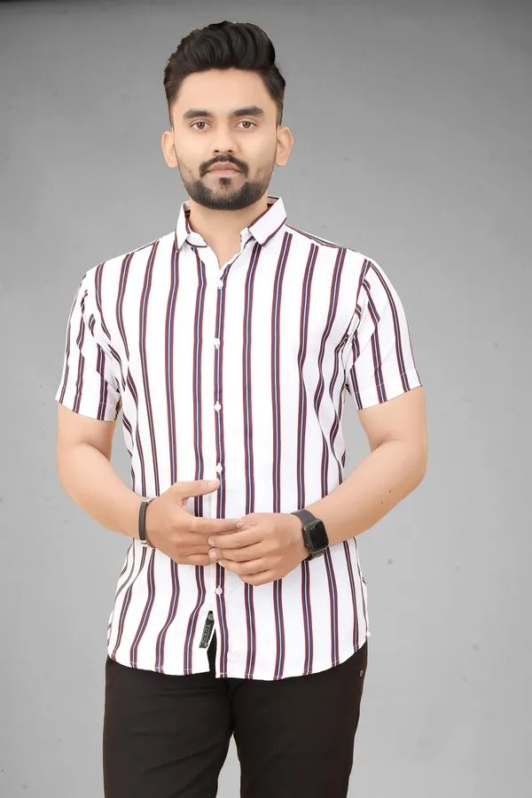 MEN’S_WHITE_&_RED_STRIPED_SLIM_FIT_CASUAL_SHIRT