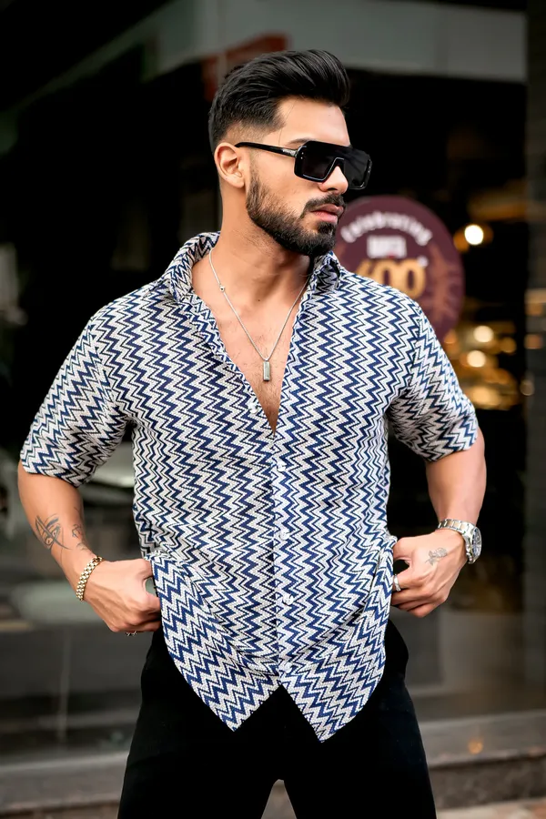 Blue_Regular_Fit_Crochet_New_Design_Shirt_For_Men