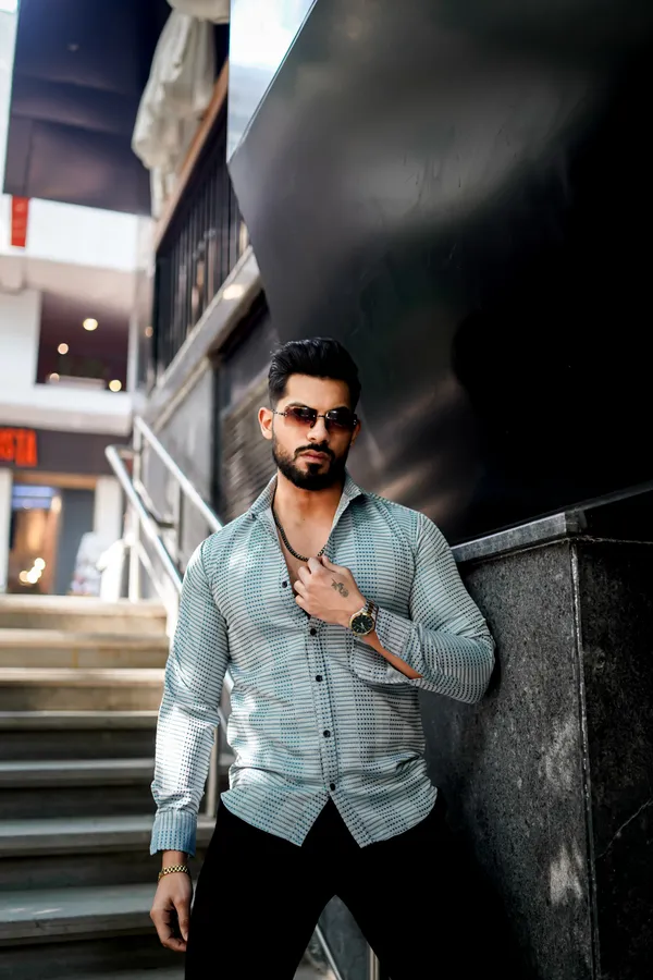 Green_Regular_Fit_Texture_New_Design_Shirt_For_Men
