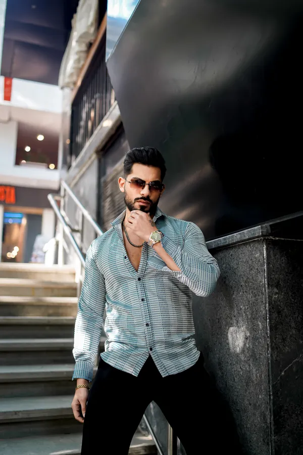 Green_Regular_Fit_Texture_New_Design_Shirt_For_Men