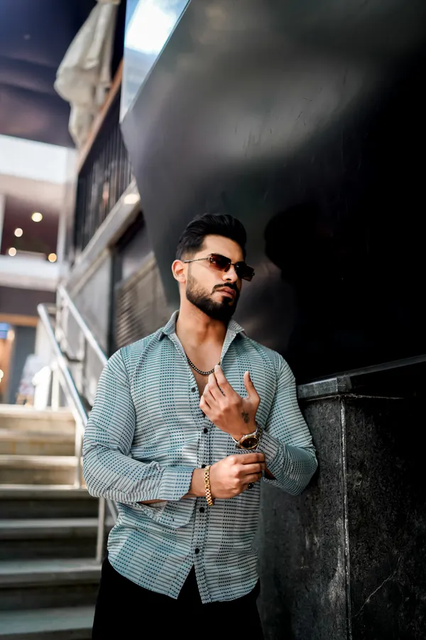 Green_Regular_Fit_Texture_New_Design_Shirt_For_Men