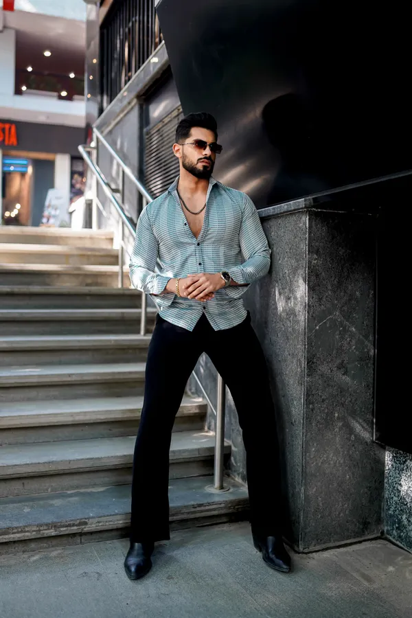 Green_Regular_Fit_Texture_New_Design_Shirt_For_Men