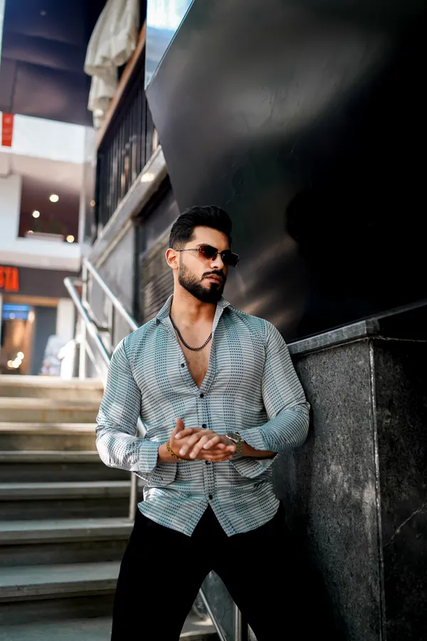 Green_Regular_Fit_Texture_New_Design_Shirt_For_Men