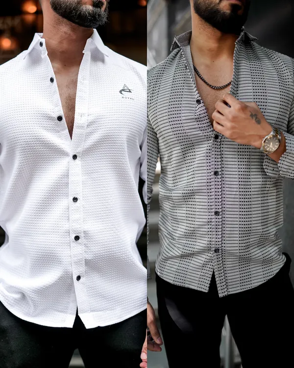 Pack_Of_2_Waffle_Texture_Full_Sleeve_Shirt_For_Men