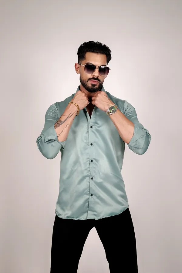 MEN'S_PLAIN_GREEN_SHIRT