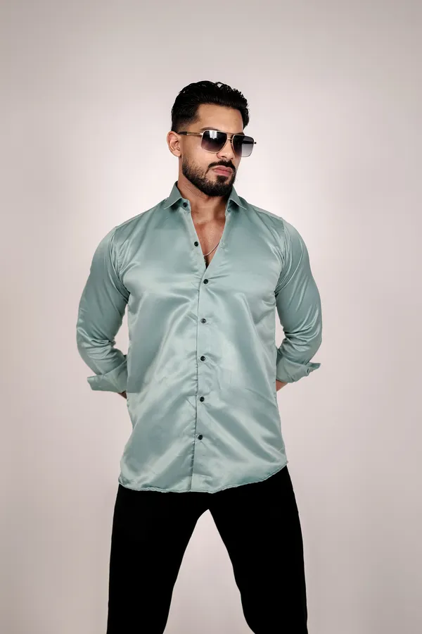 MEN'S_PLAIN_GREEN_SHIRT