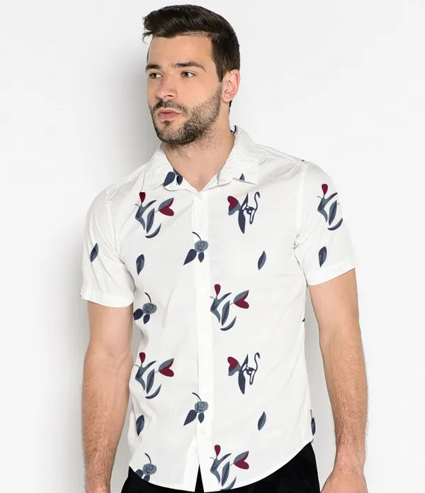 White_Regular_Fit_Texture_New_Design_Shirt_For_Men