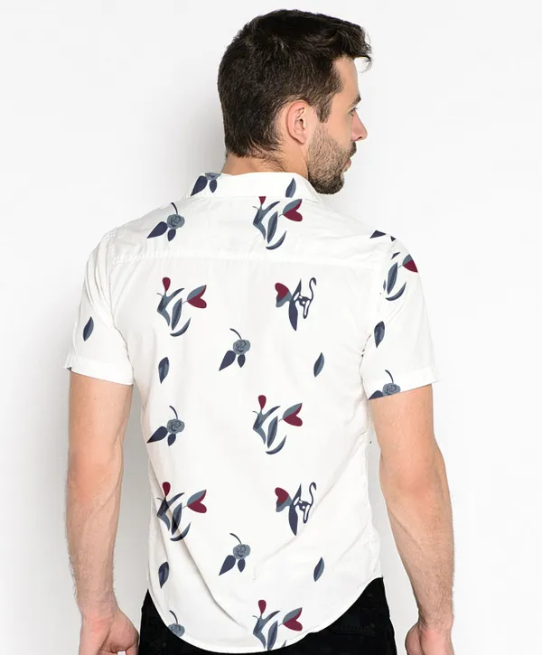 White_Regular_Fit_Texture_New_Design_Shirt_For_Men
